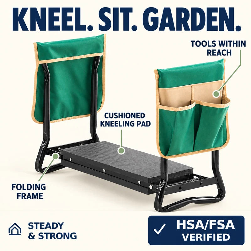 Garden Kneeler & Seat
 — Labeled product features