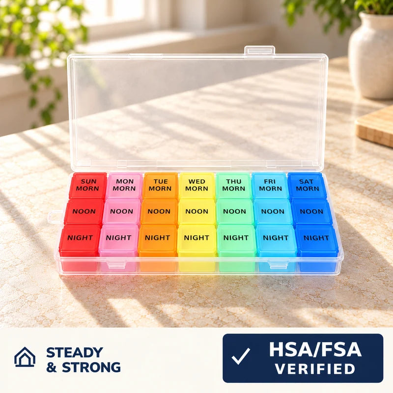 21-Compartment Pill Organizer
 — Full product view